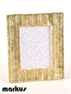 MURANO GLASS PICTURE FRAME WITH GOLD LEAF MEDIUM SIZE