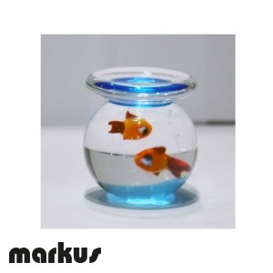 Glass bowl with 2 red fishes big size